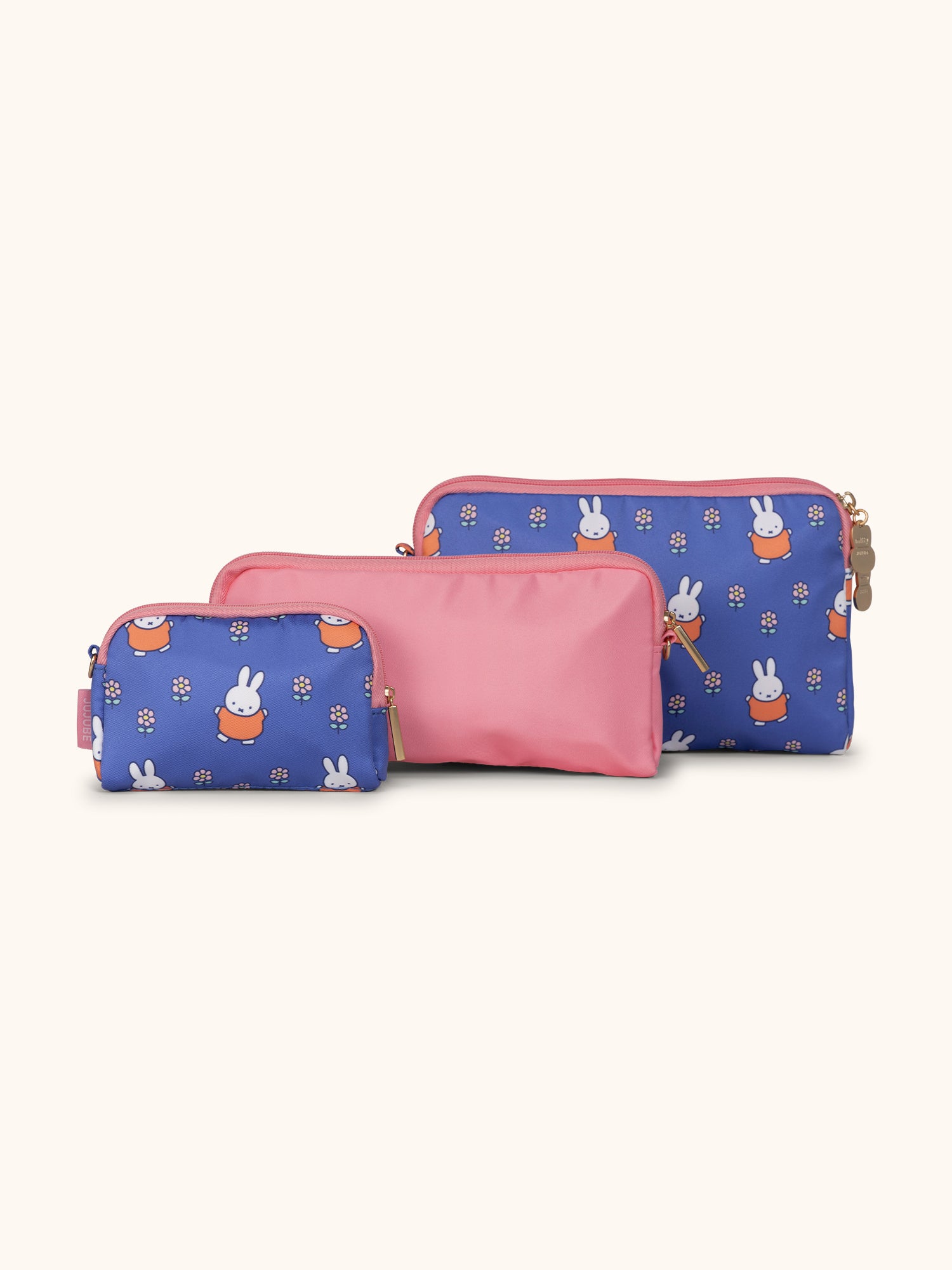 JuJuBe Miffy Flower Fields Be Set 3-Piece Pouch Set - Blue &amp; Orange