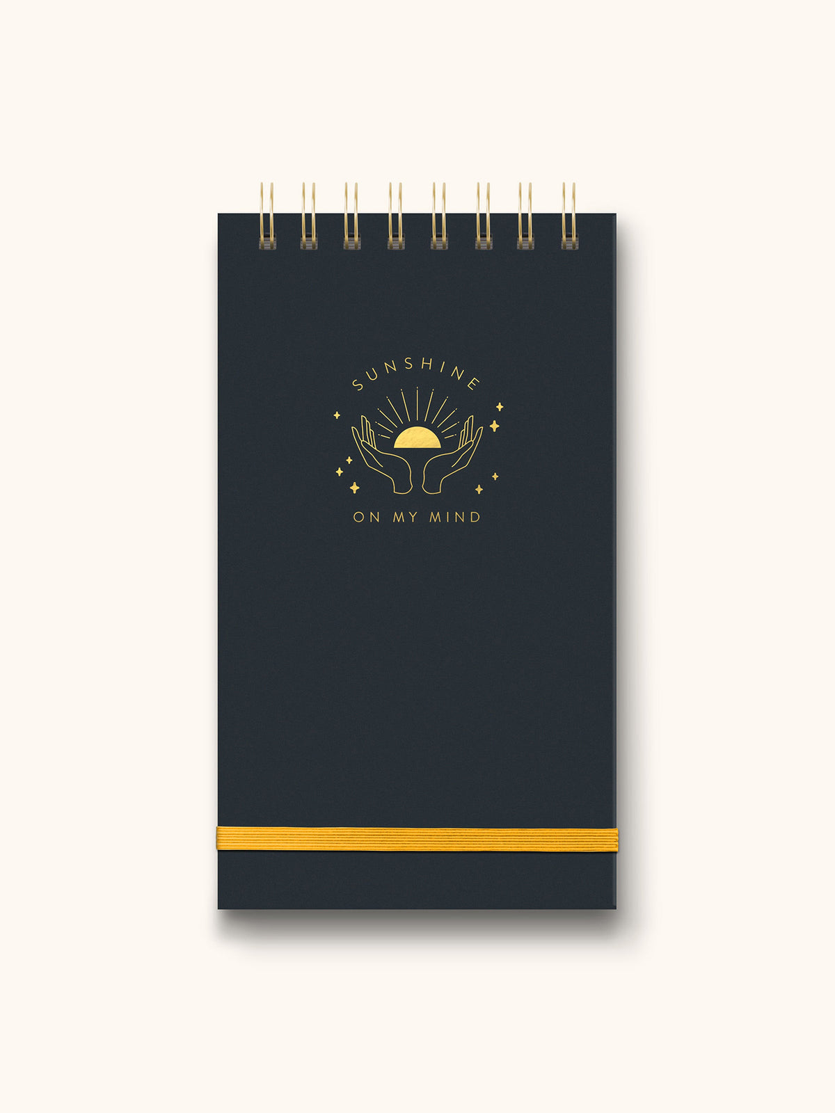 Sunshine on My Mind (Metallic Black) Leatheresque Top-Spiral Notebook