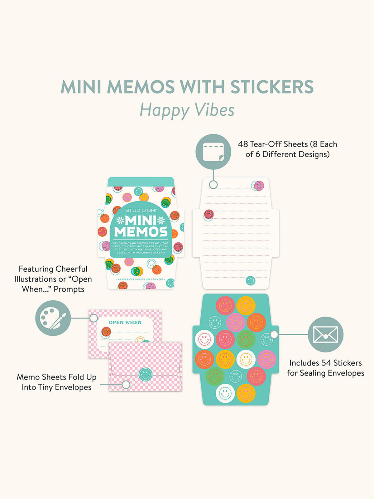 Happy Vibes Mini Memo with Stickers