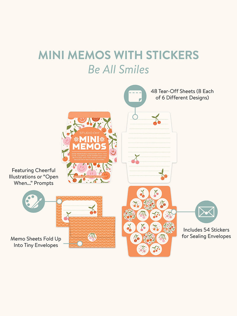 Be All Smiles Mini Memo with Stickers