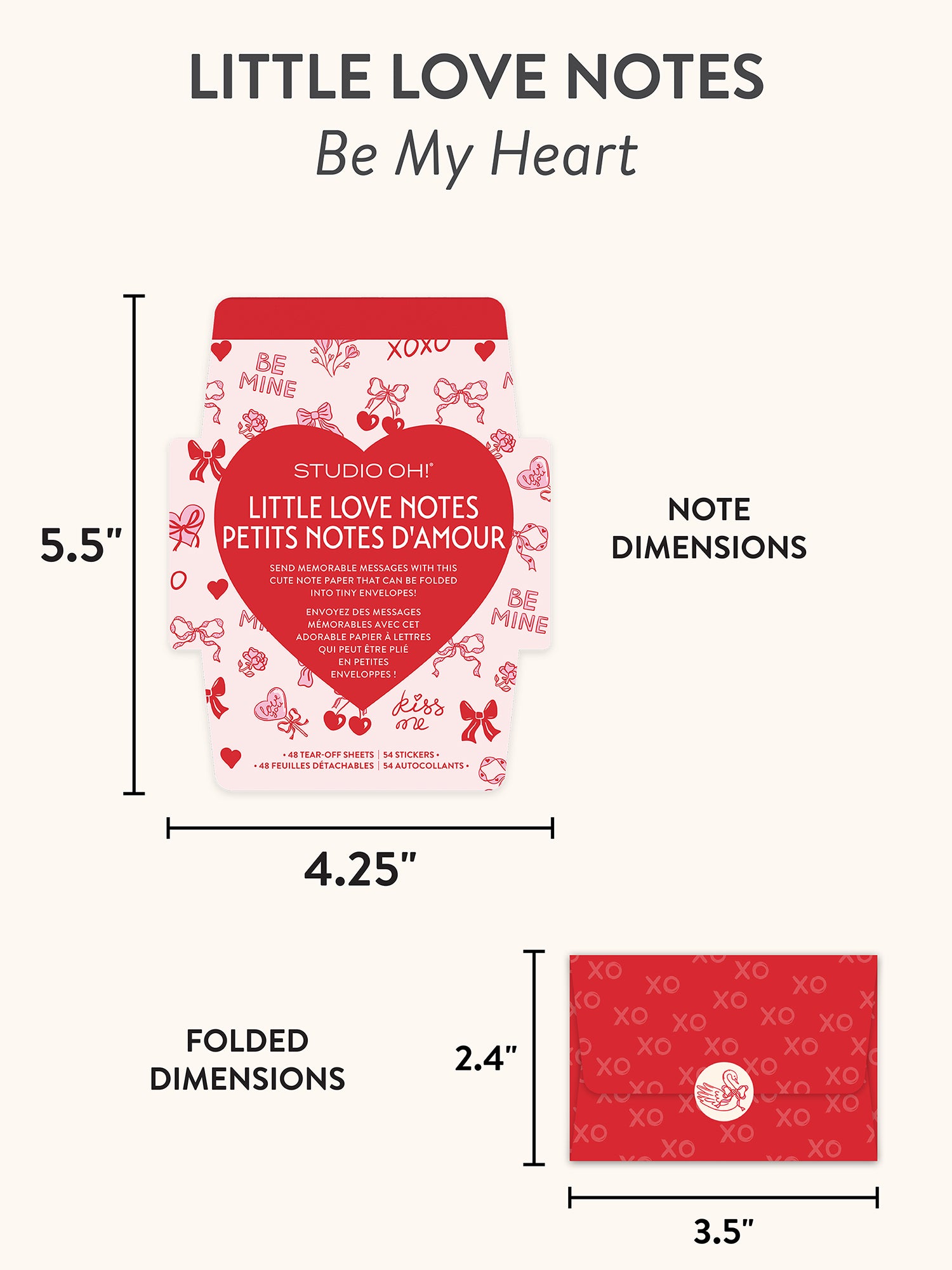 Be My Heart Mini Memos with Stickers – Studio Oh!