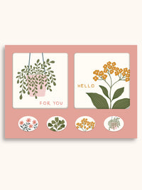 Floral Notes Mini Note Card Set with Stickers