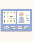 Dotted Palms Mini Note Card Set with Stickers