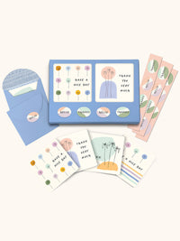 Dotted Palms Mini Note Card Set with Stickers