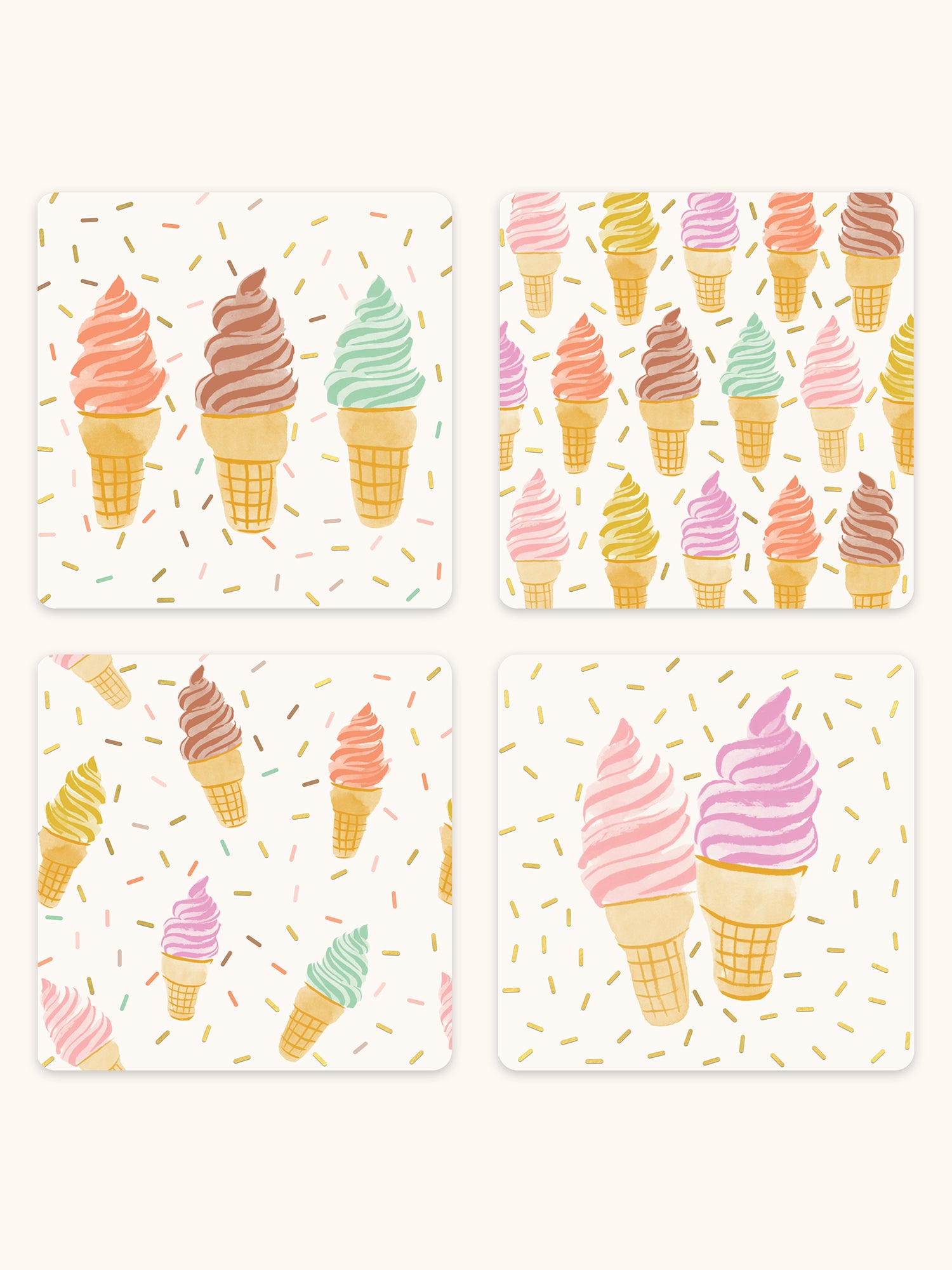 Cool & Creamy Assorted Mini Note Card Set with Stickers – Studio Oh!