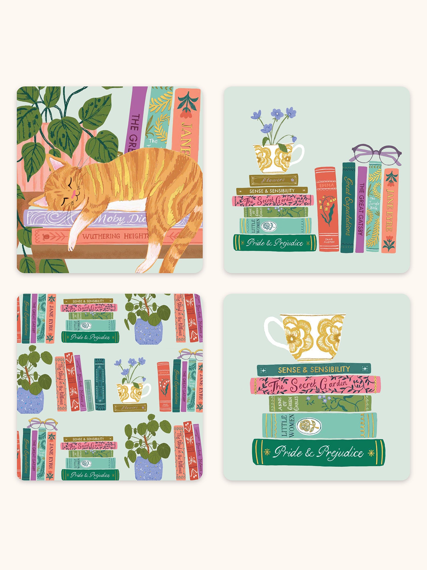 Cozy Reads Assorted Mini Note Card Set with Stickers – Studio Oh!