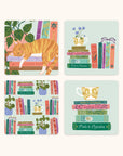 Cozy Reads Assorted Mini Note Card Set with Stickers