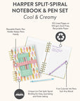Cool & Creamy Harper Split-Spiral Notebook & Pen Set