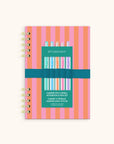 Cabana Stripes Harper Split-Spiral Notebook & Pen Set