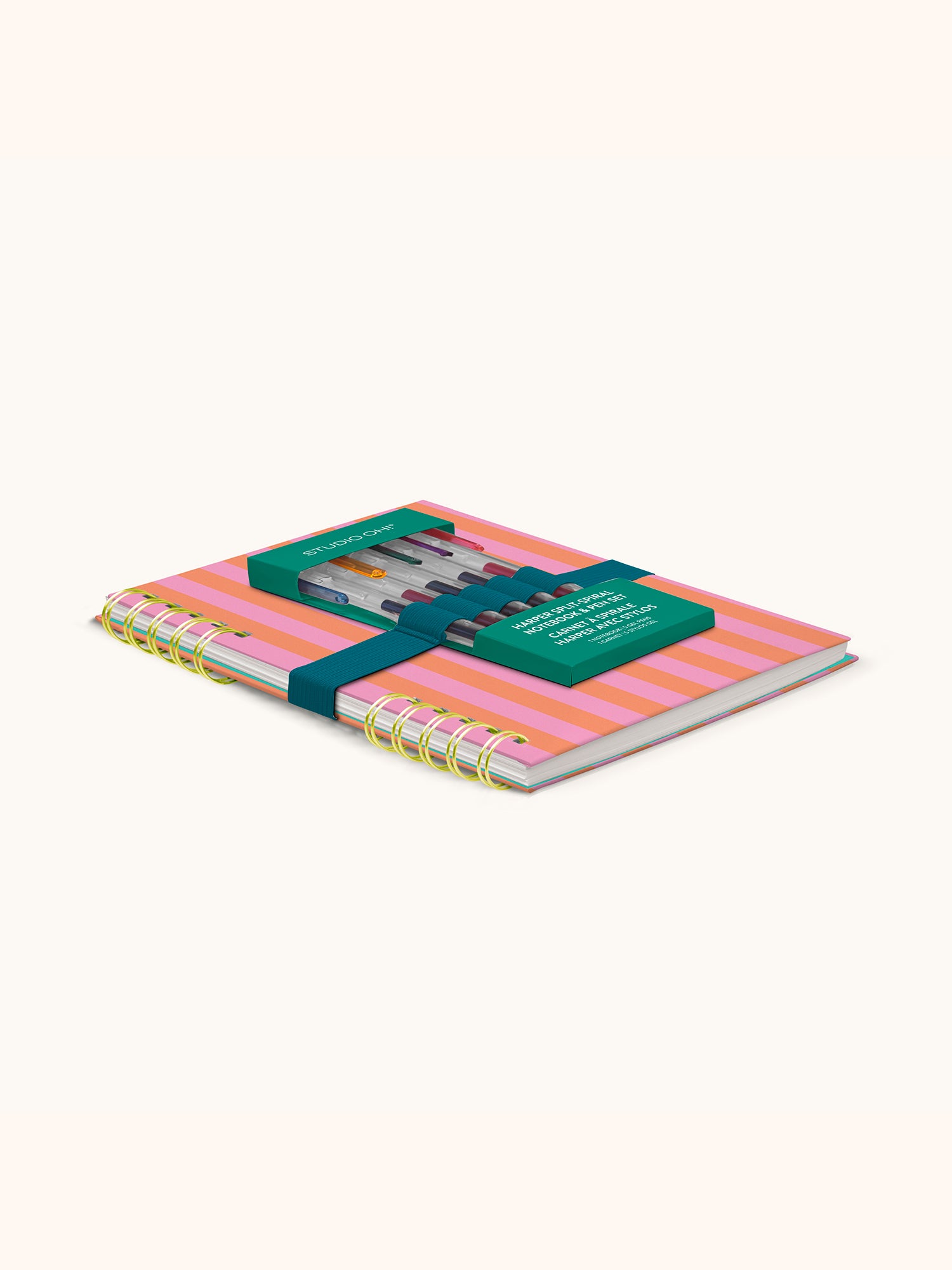 Cabana Stripes Harper Split-Spiral Notebook &amp; Pen Set