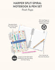Posh Pups Harper Split-Spiral Notebook & Pen Set