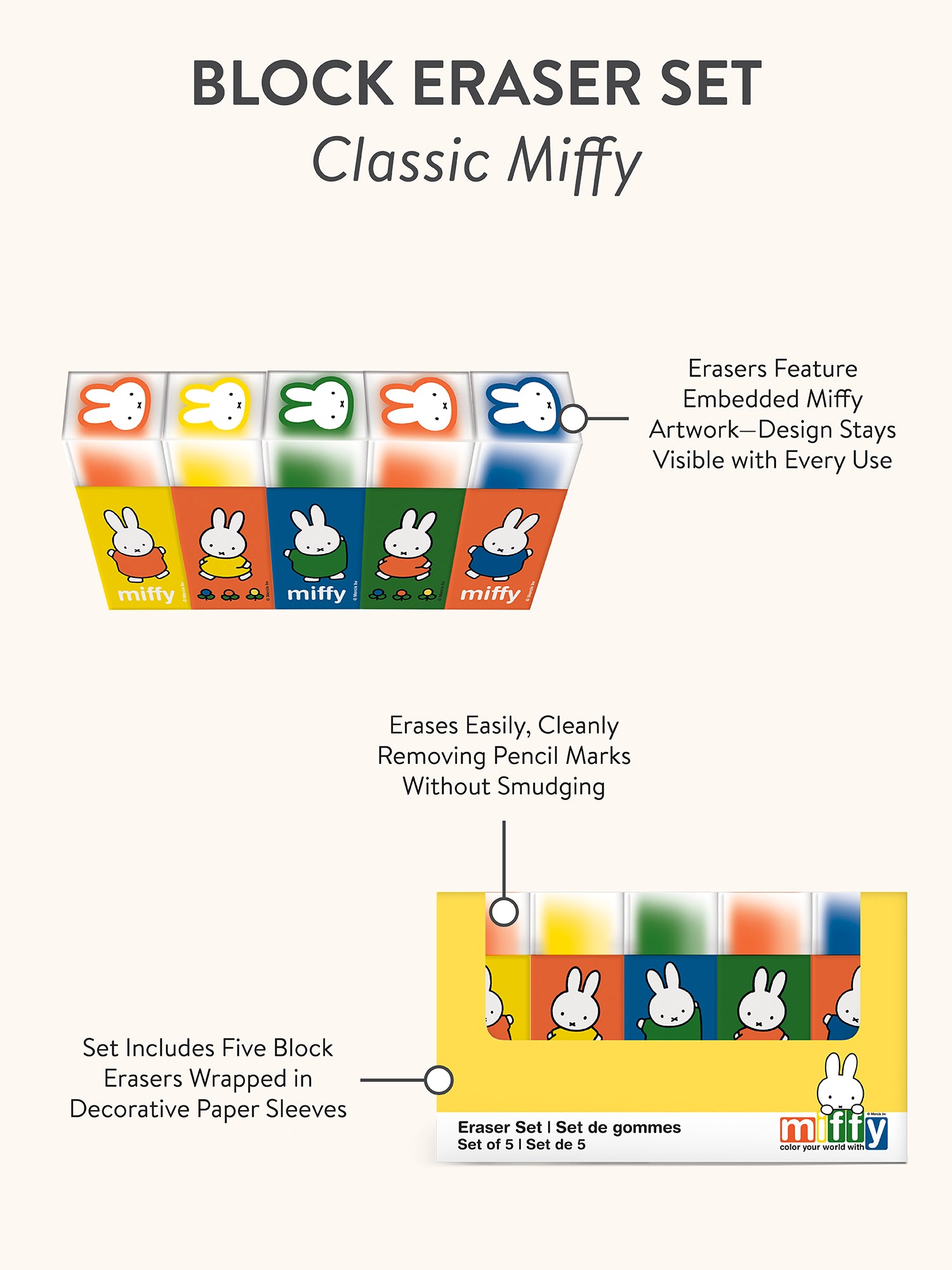 Classic Miffy Block Eraser Set
