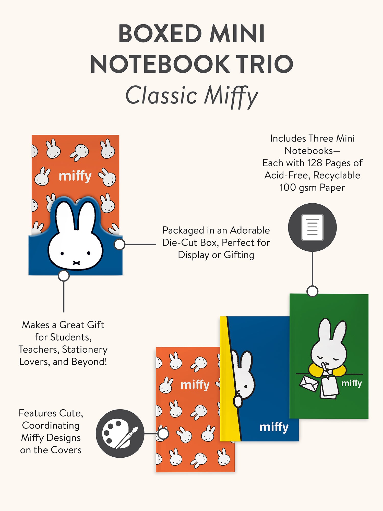 Classic Miffy Boxed Mini Notebook Trio – Studio Oh!