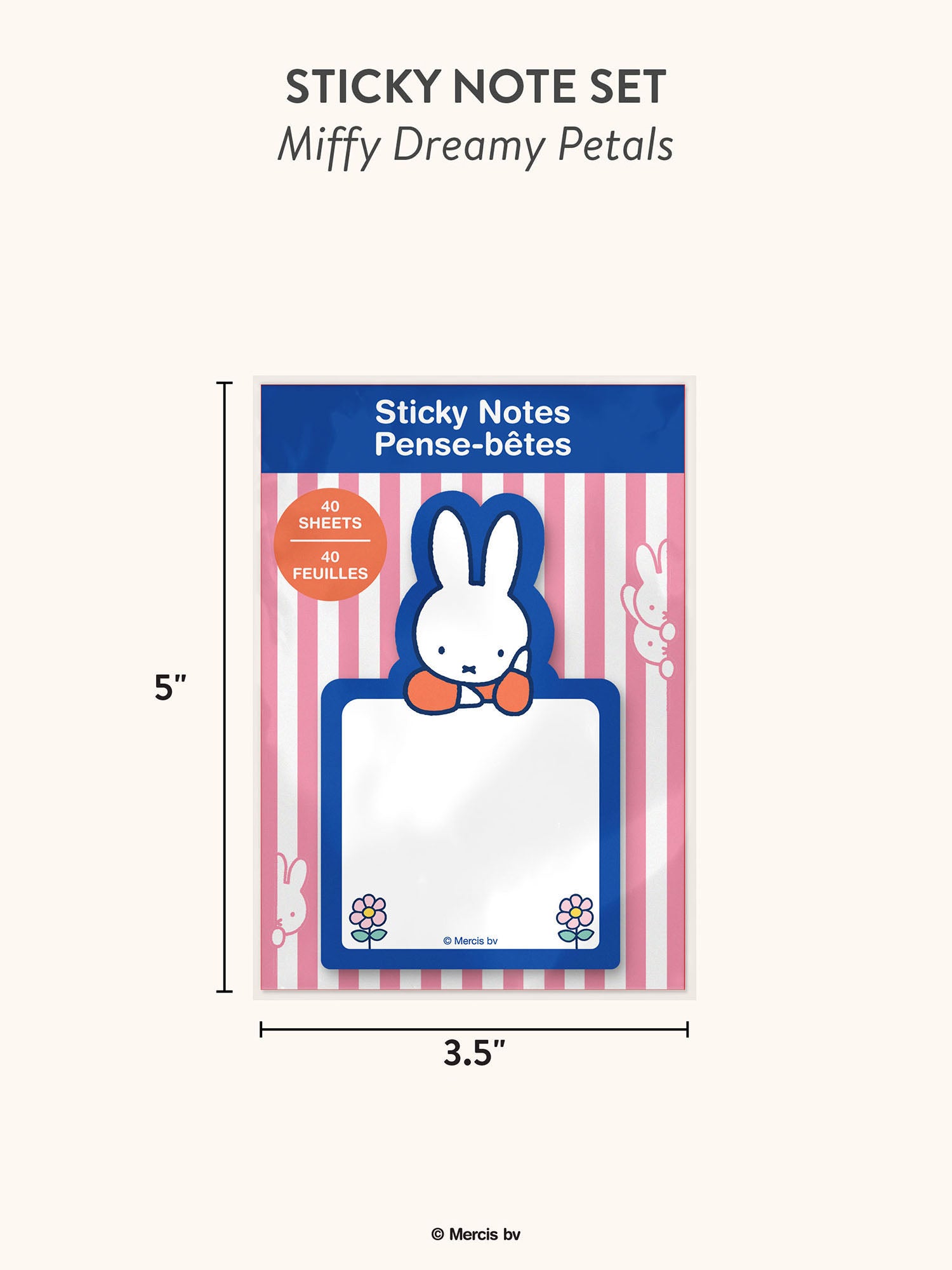 JuJuBe x Studio Oh Miffy Flower Fields Back-to-Campus Bundle - Be Light Tote Bag + Hardcover Notebook + Gel Pen Set + Sticky Notes