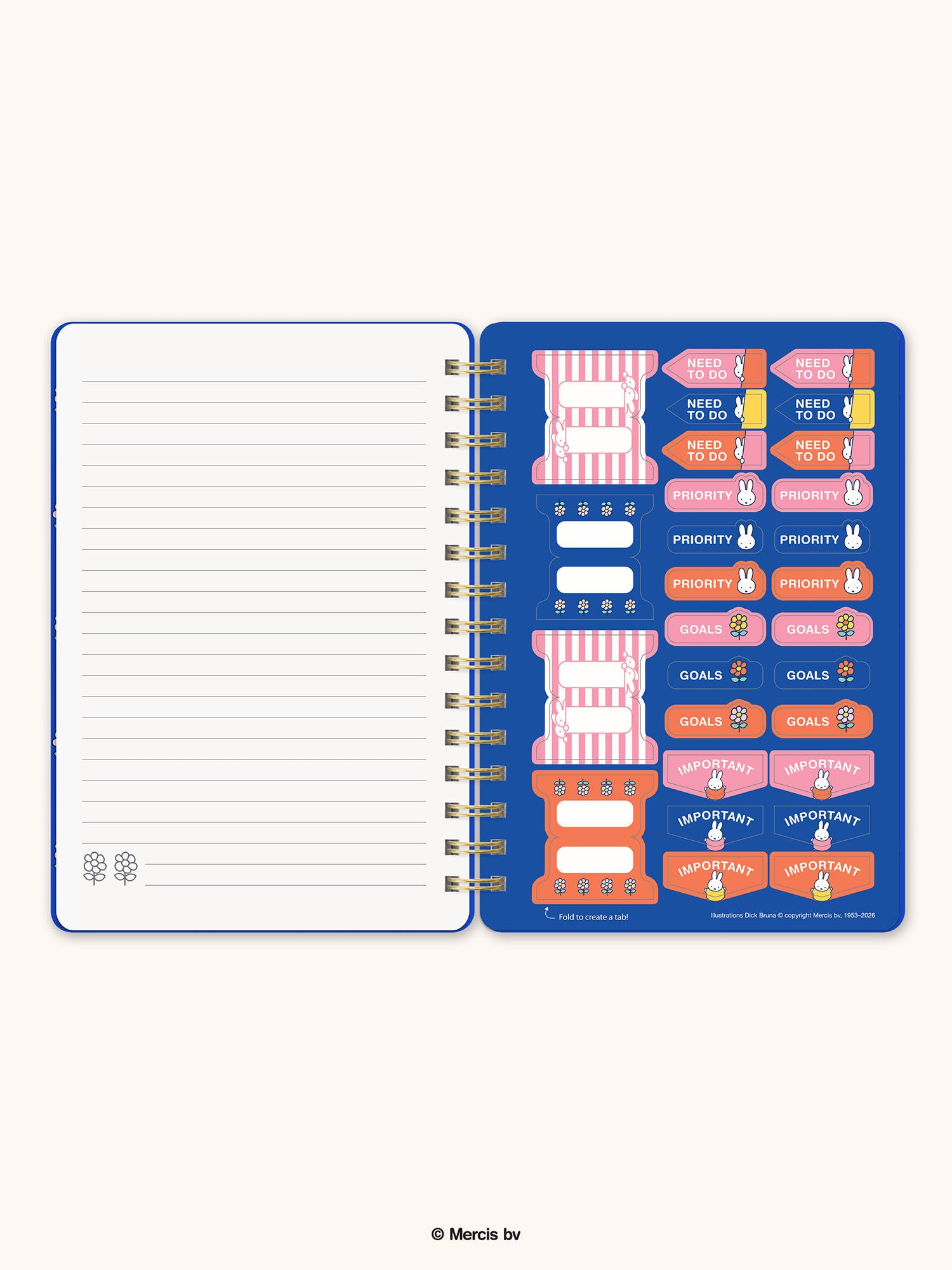 Miffy Taking a Peek Agatha Notebook with Pocket &amp; Stickers