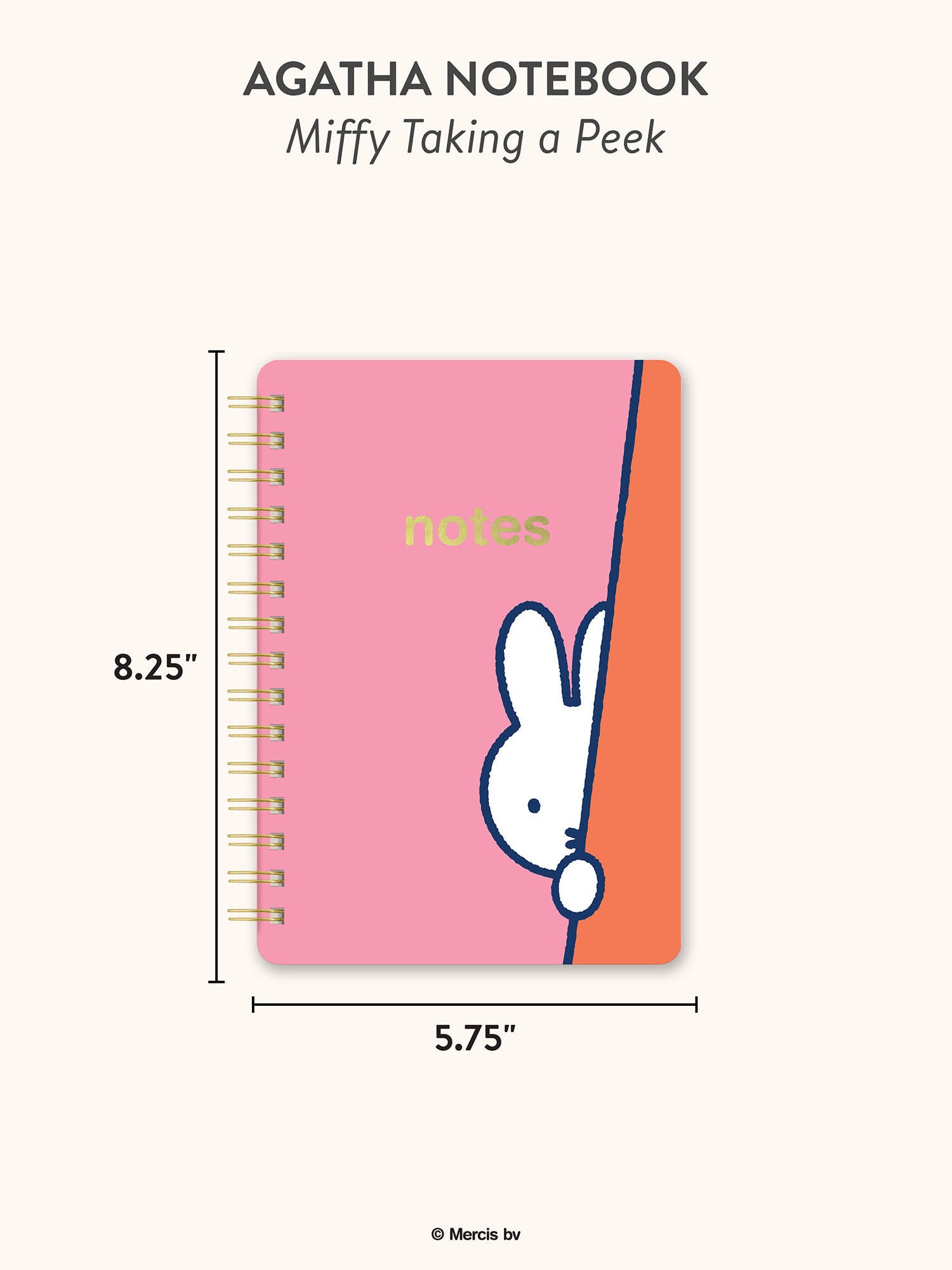 Miffy Taking a Peek Agatha Notebook with Pocket &amp; Stickers