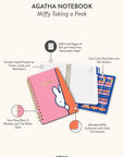 Miffy Taking a Peek Agatha Notebook with Pocket & Stickers
