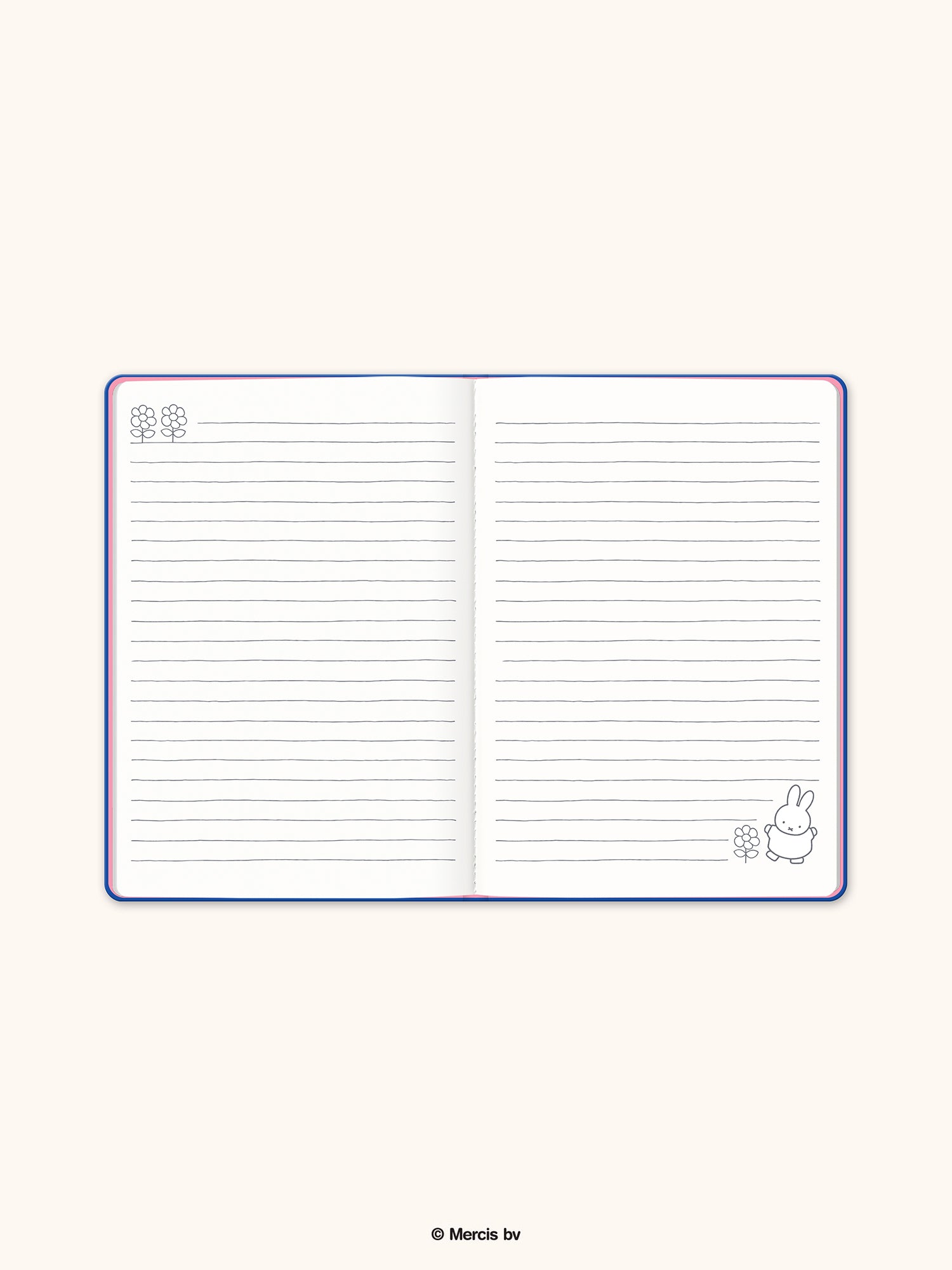 Miffy Dreamy Petals Hardcover Notebook with Enamel Bookmark