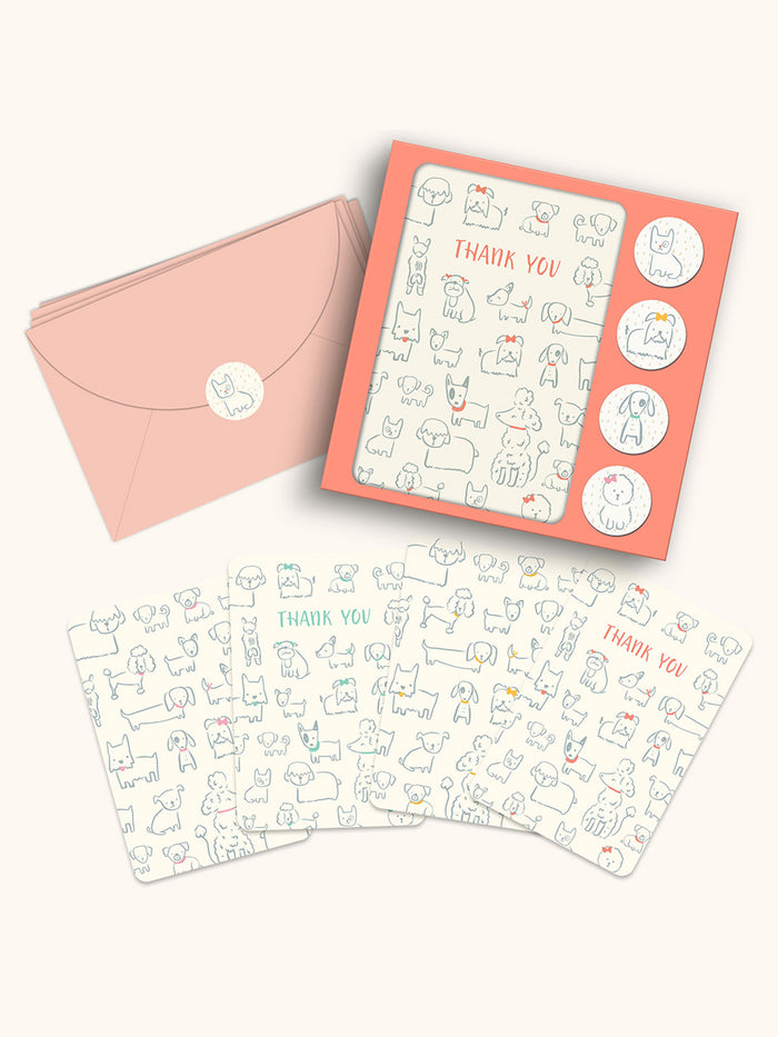 Posing Puppies Note Card Set with Stickers