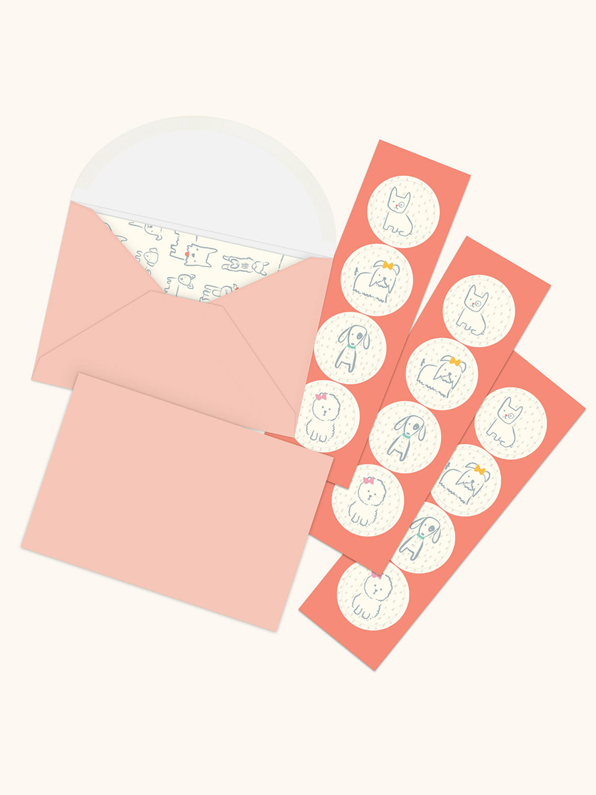 Posing Puppies Note Card Set with Stickers