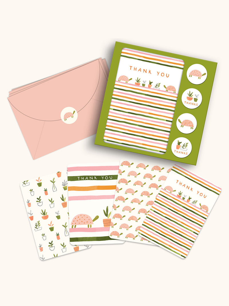 Turtle Garden Note Card Set with Stickers