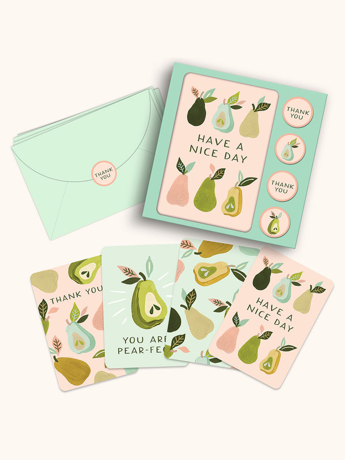 Au Pears Note Card Set with Stickers