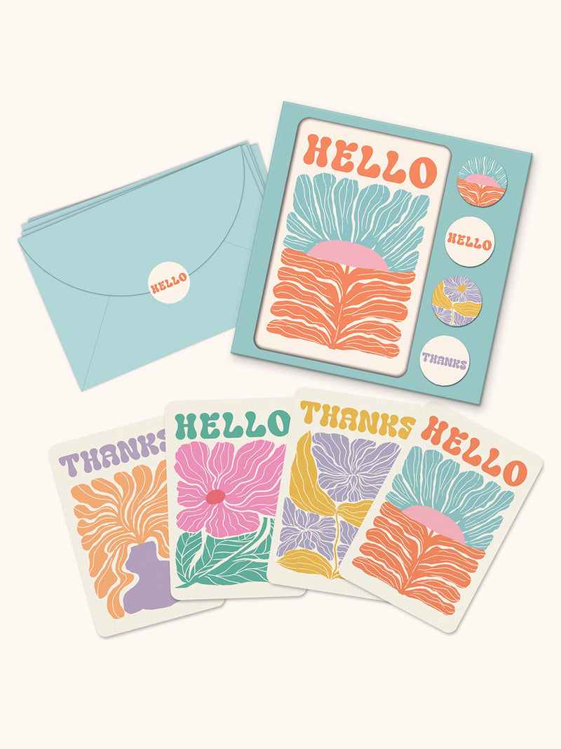 Fancy Flora Note Card Set with Stickers