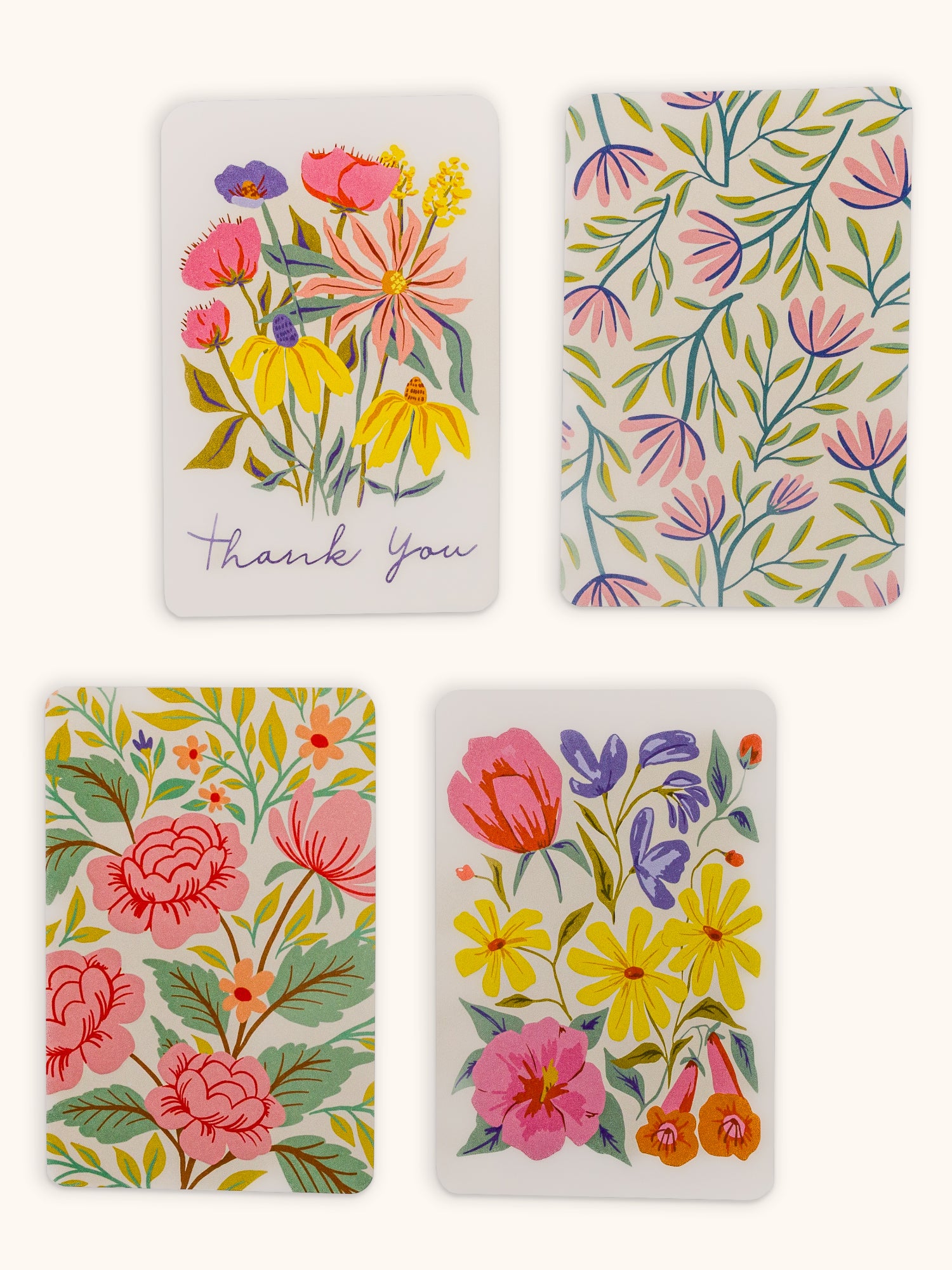 Springtime Blooms Note Card Set with Stickers