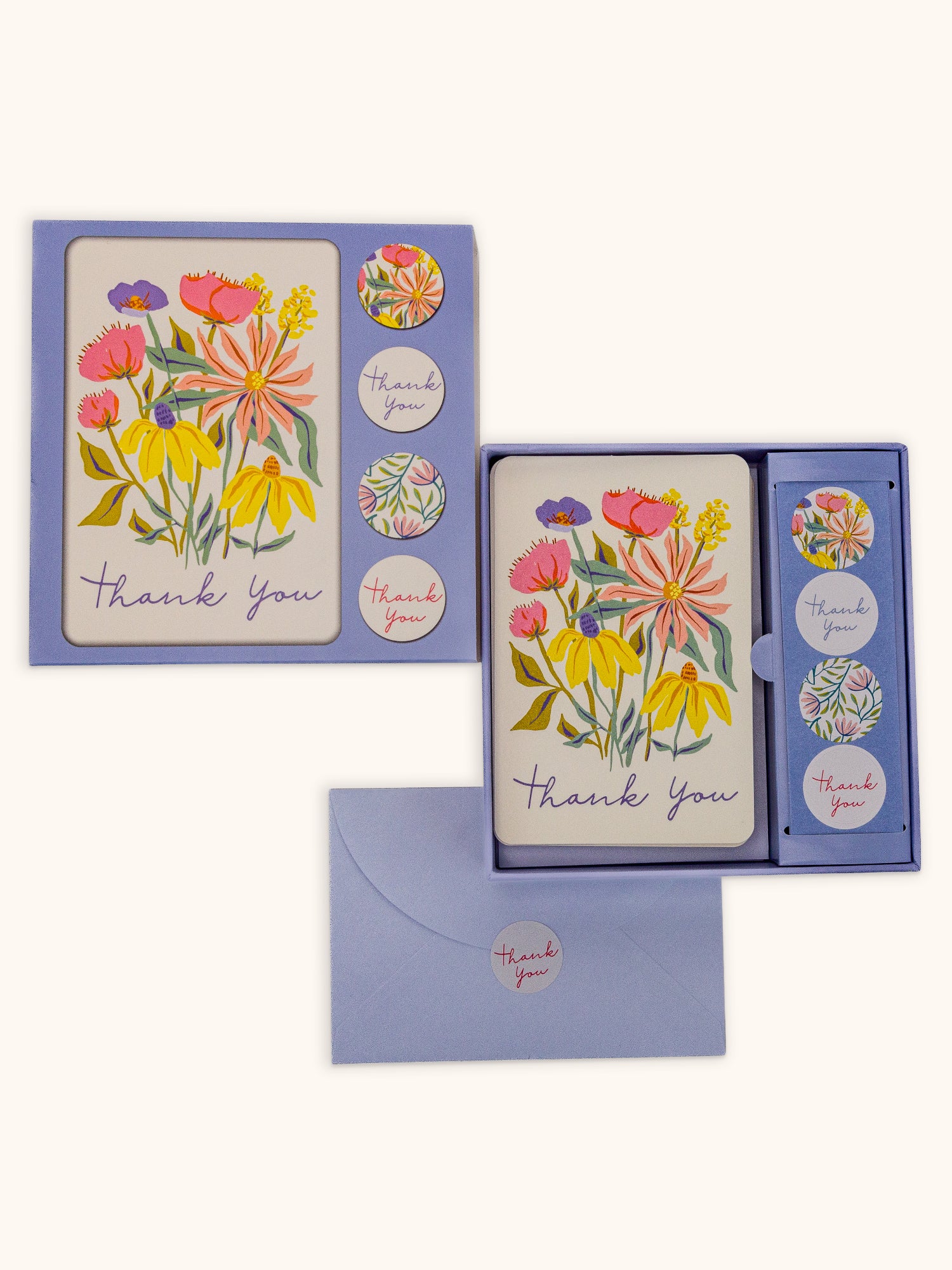 Springtime Blooms Note Card Set with Stickers