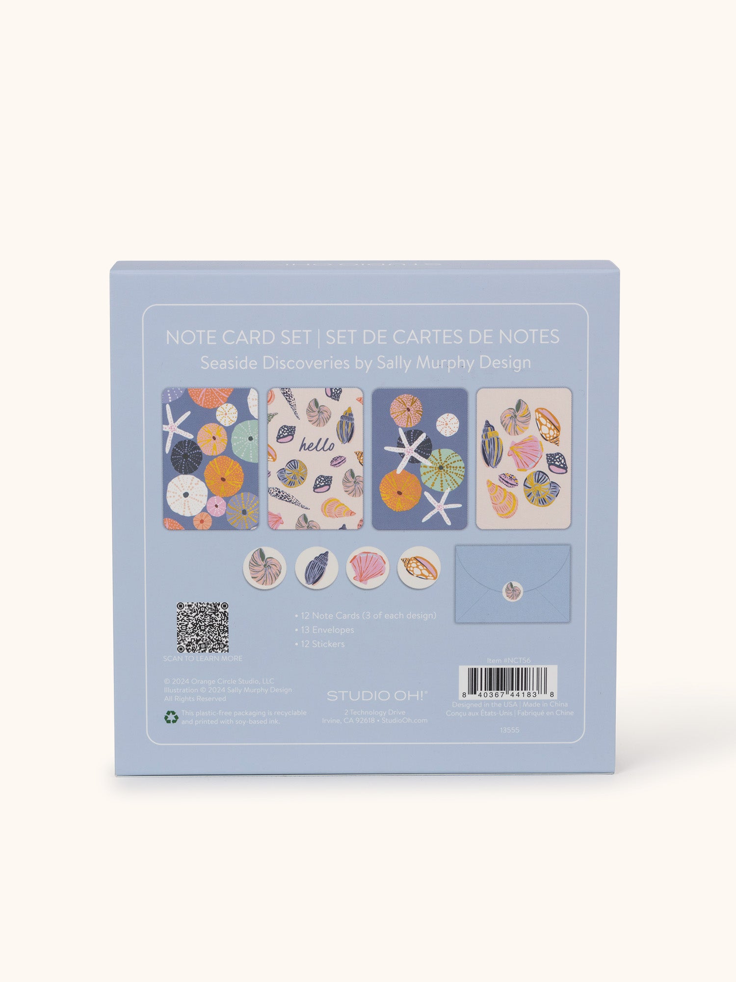 Seaside Discoveries Assorted Note Card Set with Stickers