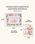 Bella Flora Studio Note Cards with Matching Wax Seals