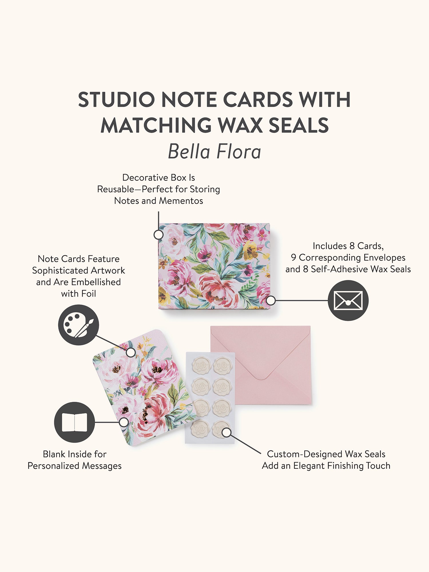 Bella Flora Studio Note Cards with Matching Wax Seals – Studio Oh!