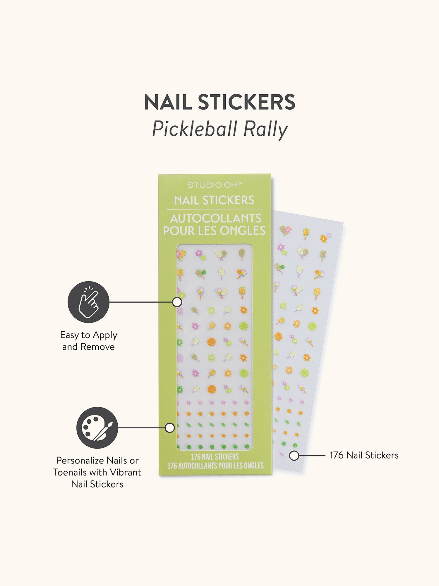 Pickleball Rally Nail Stickers