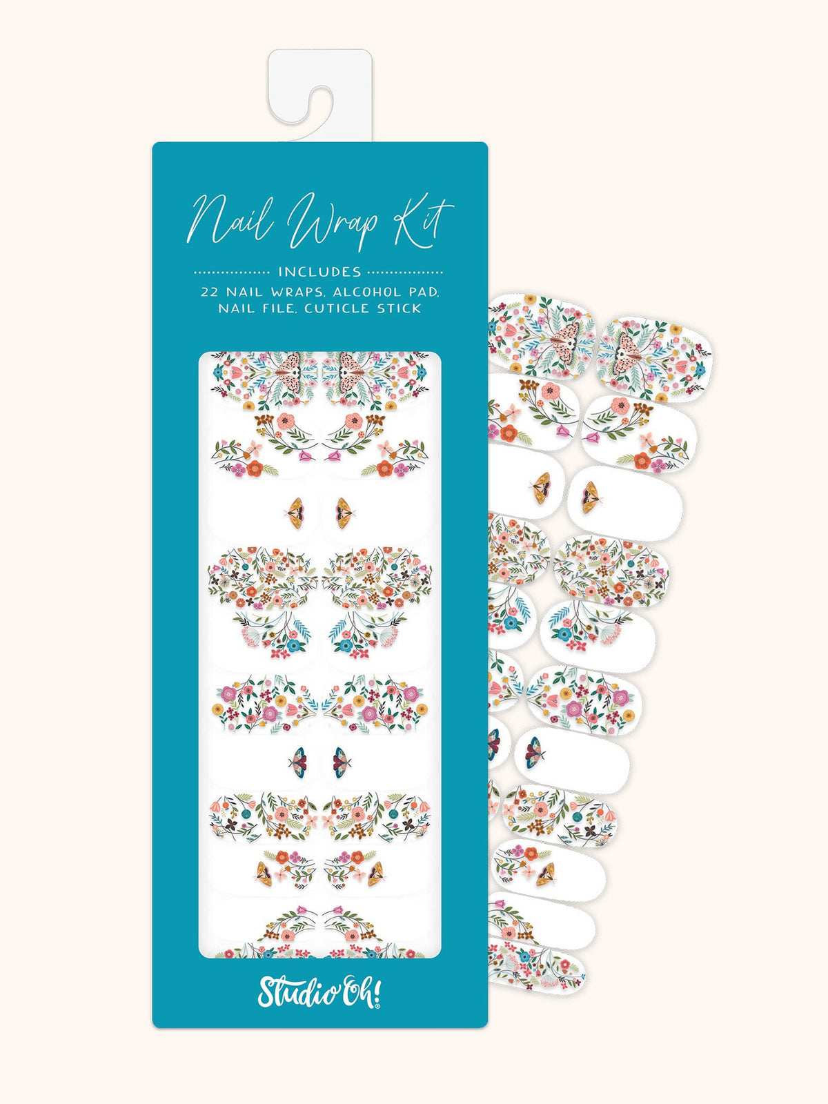 Floral Moths Mani Nail Wrap Kit