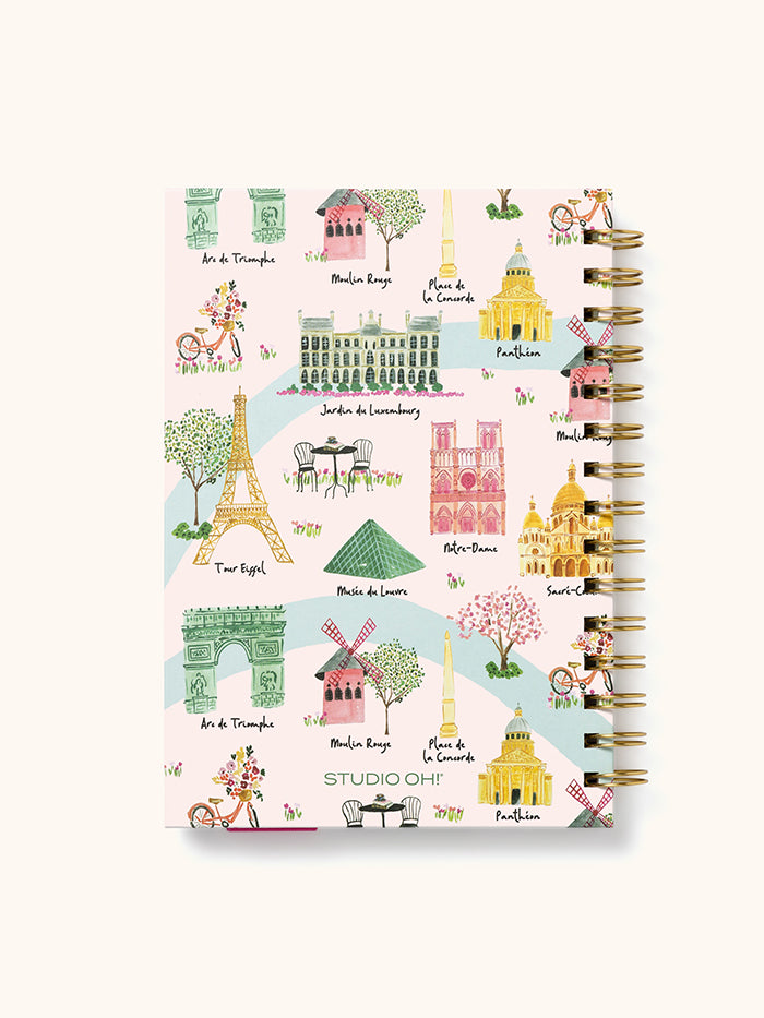 Sights of Paris Oliver Notebook with Pen Pocket