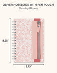 Blushing Blooms Oliver Notebook with Pen Pocket