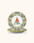 Red Ribbon Christmas Paper Dessert Plate