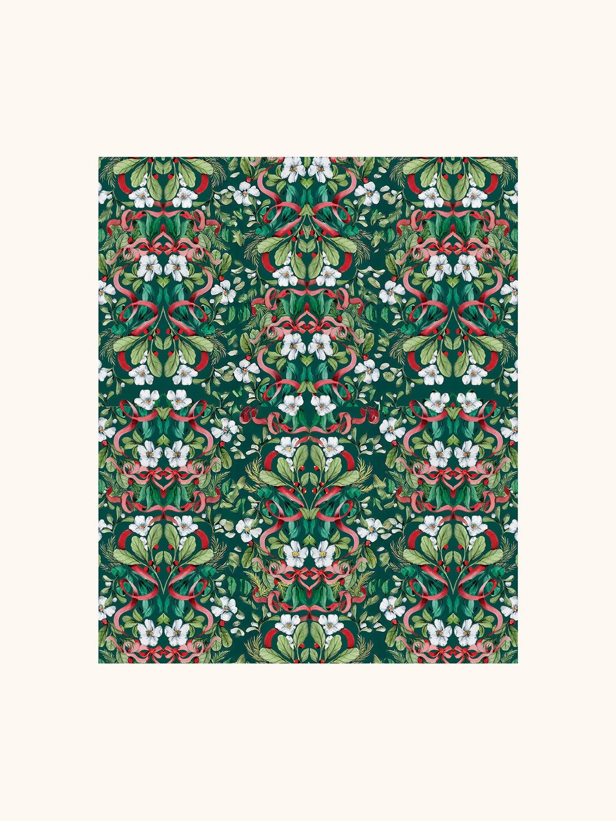Red Ribbon Christmas Guest Towels
