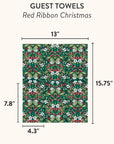 Red Ribbon Christmas Guest Towels