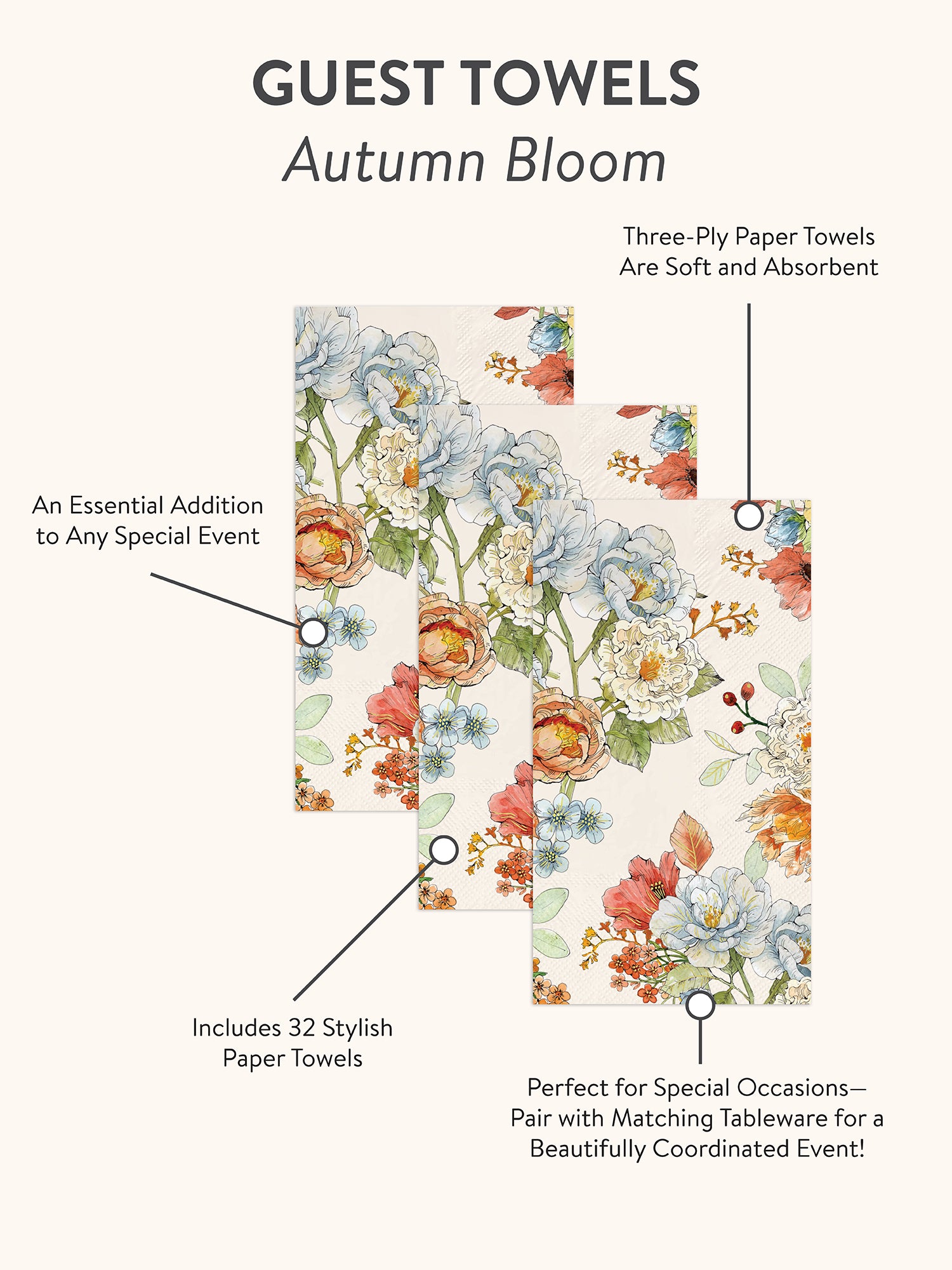 Autumn Bloom Guest Towels