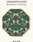 Red Ribbon Christmas Die-Cut Paper Luncheon Plate