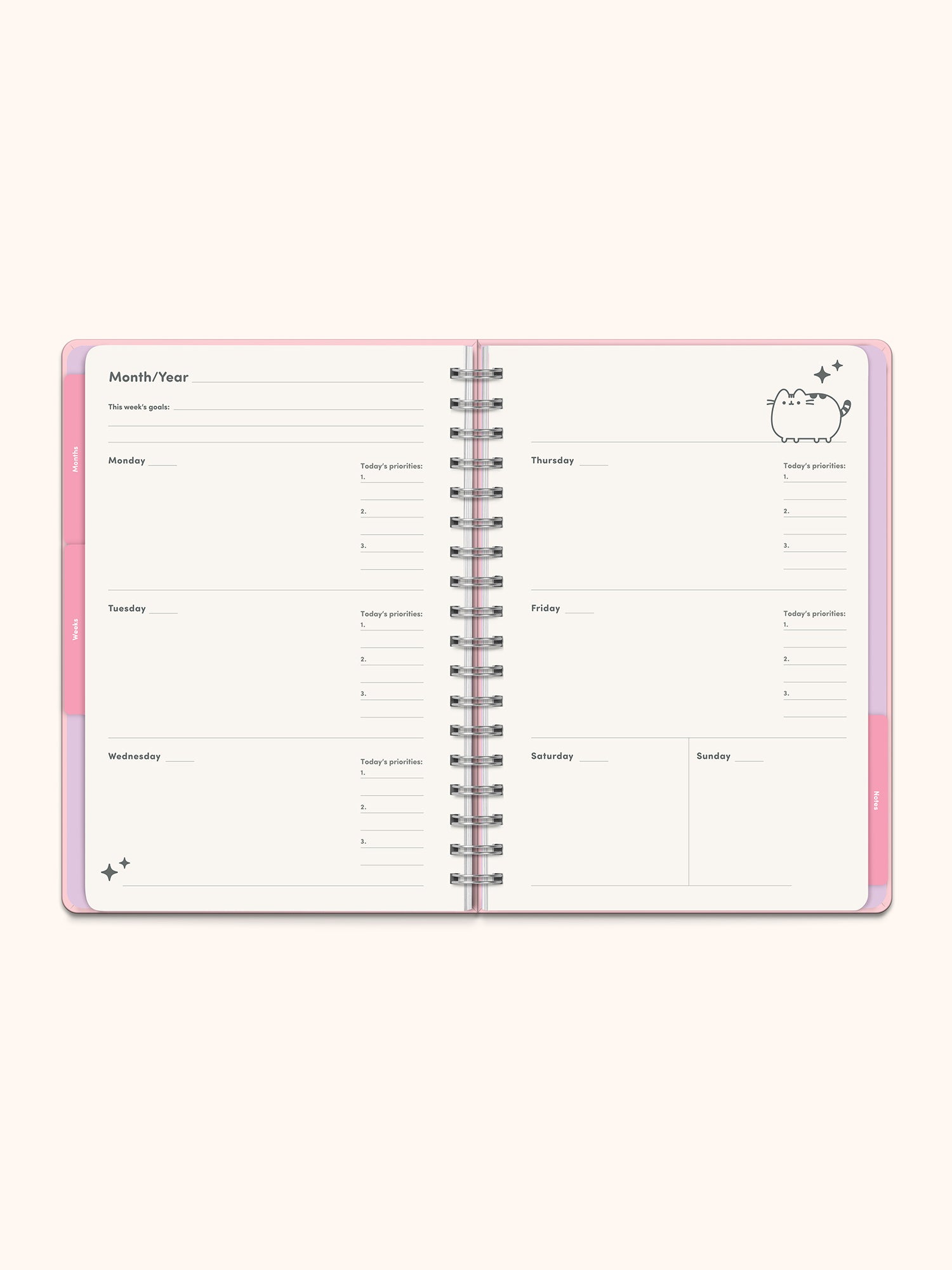 Pusheen Sparkles Undated Tri-Tab Planner