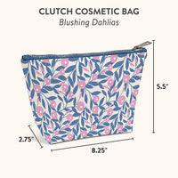 Blushing Dahlias Clutch Cosmetic Bag