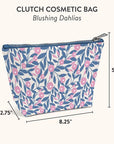 Blushing Dahlias Clutch Cosmetic Bag