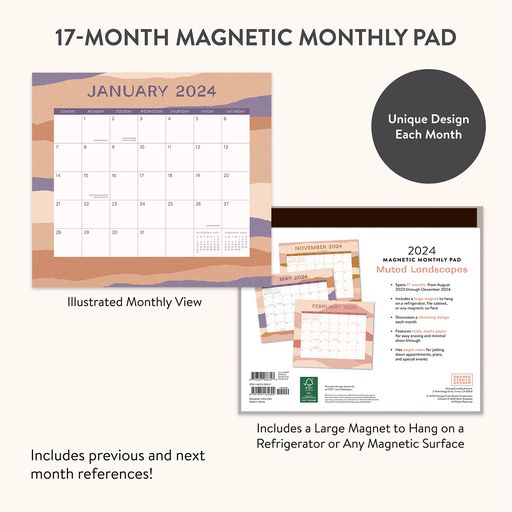 2024 Muted Landscapes Magnetic Monthly Pad