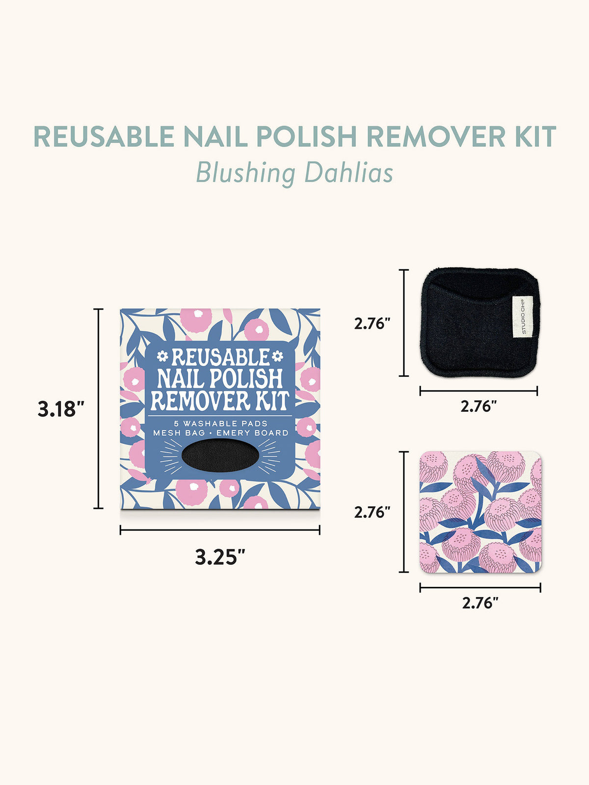 Blushing Dahlias Reusable Nail Polish Remover Kit