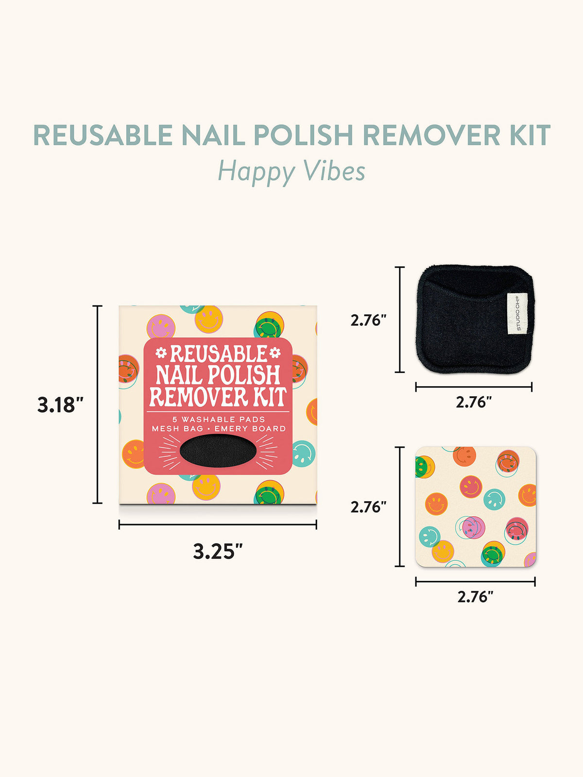 Happy Vibes Reusable Nail Polish Remover Kit