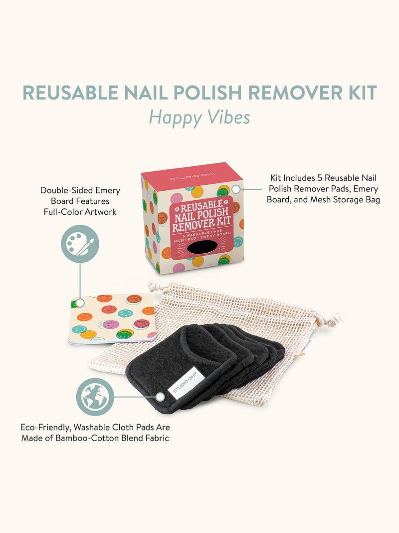 Happy Vibes Reusable Nail Polish Remover Kit