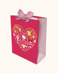 Hello Kitty and Friends Hearts and Flowers Large Gift Bag with Velvet Tie Closure