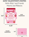 Hello Kitty and Friends Hearts and Ribbons Foldable Note Cards with Stickers